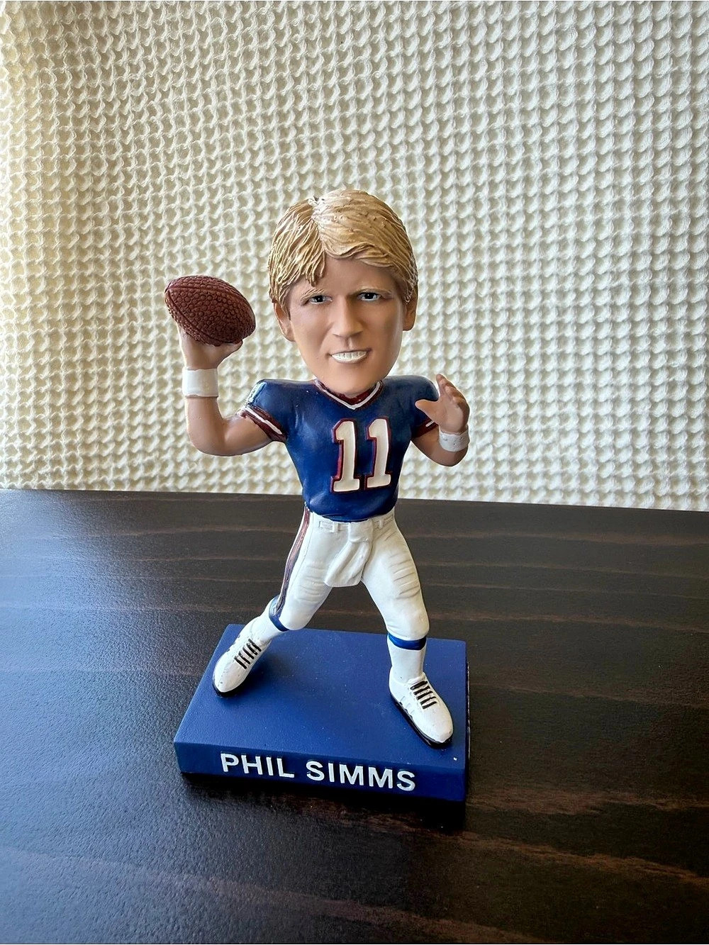 Quest Phil Simms #11 Quarterback Football Figurine Blue & White